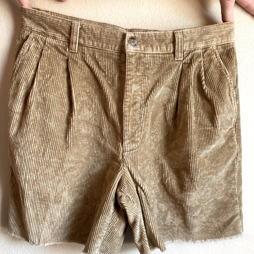 Tan Corduroy cut shorts